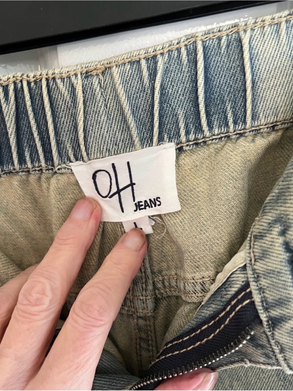 Oli & Hali Floral Appliqué Wide Leg Denim Jeans - Picture 4 of 6